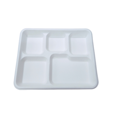 5 Section Bagasse Rectangular Tray