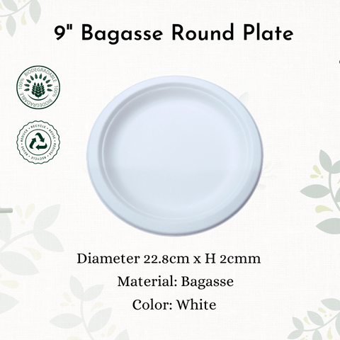 9" Bagasse Round Plate